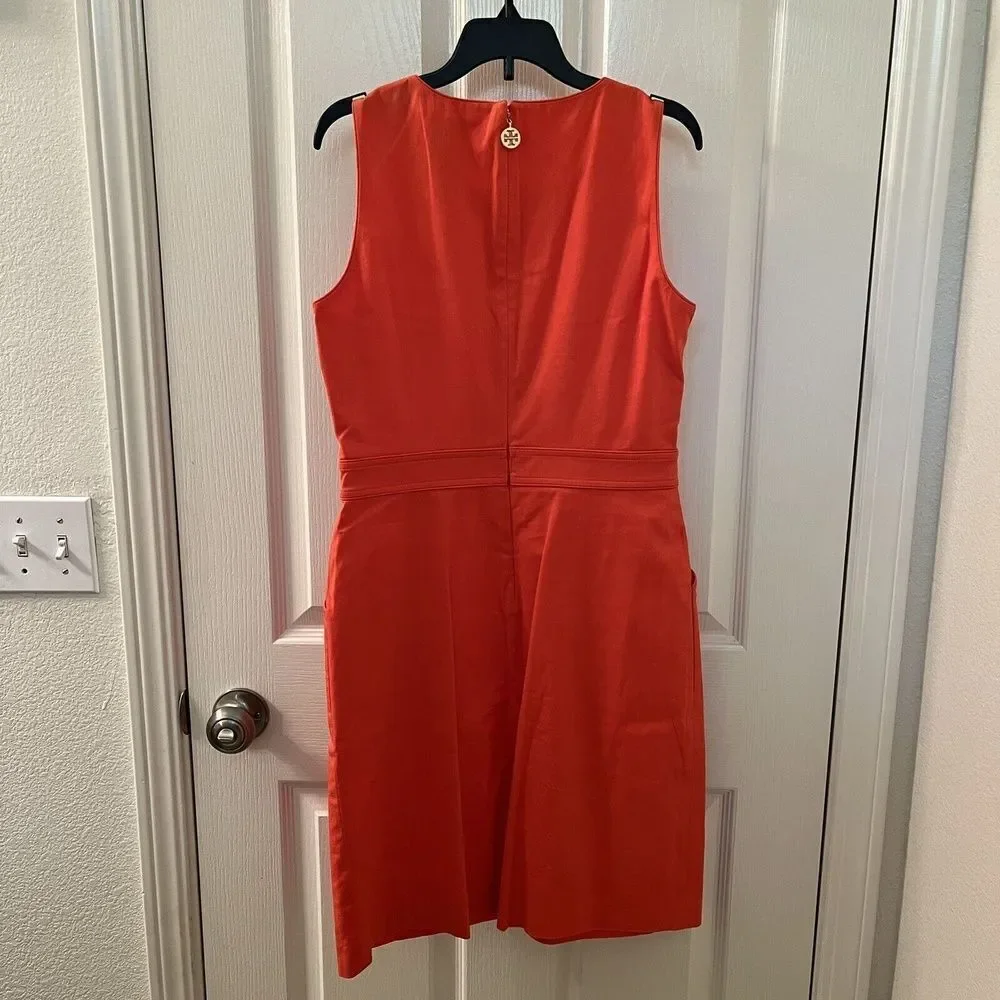 Tory Burch Meryl Sheath Sleeveless Dress Orange Women's Size 6 NWOT